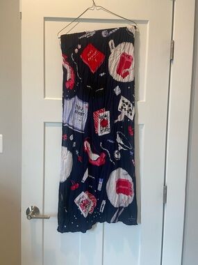 kate spade Navy long scarf with Red and White Girly Graphic Motifs